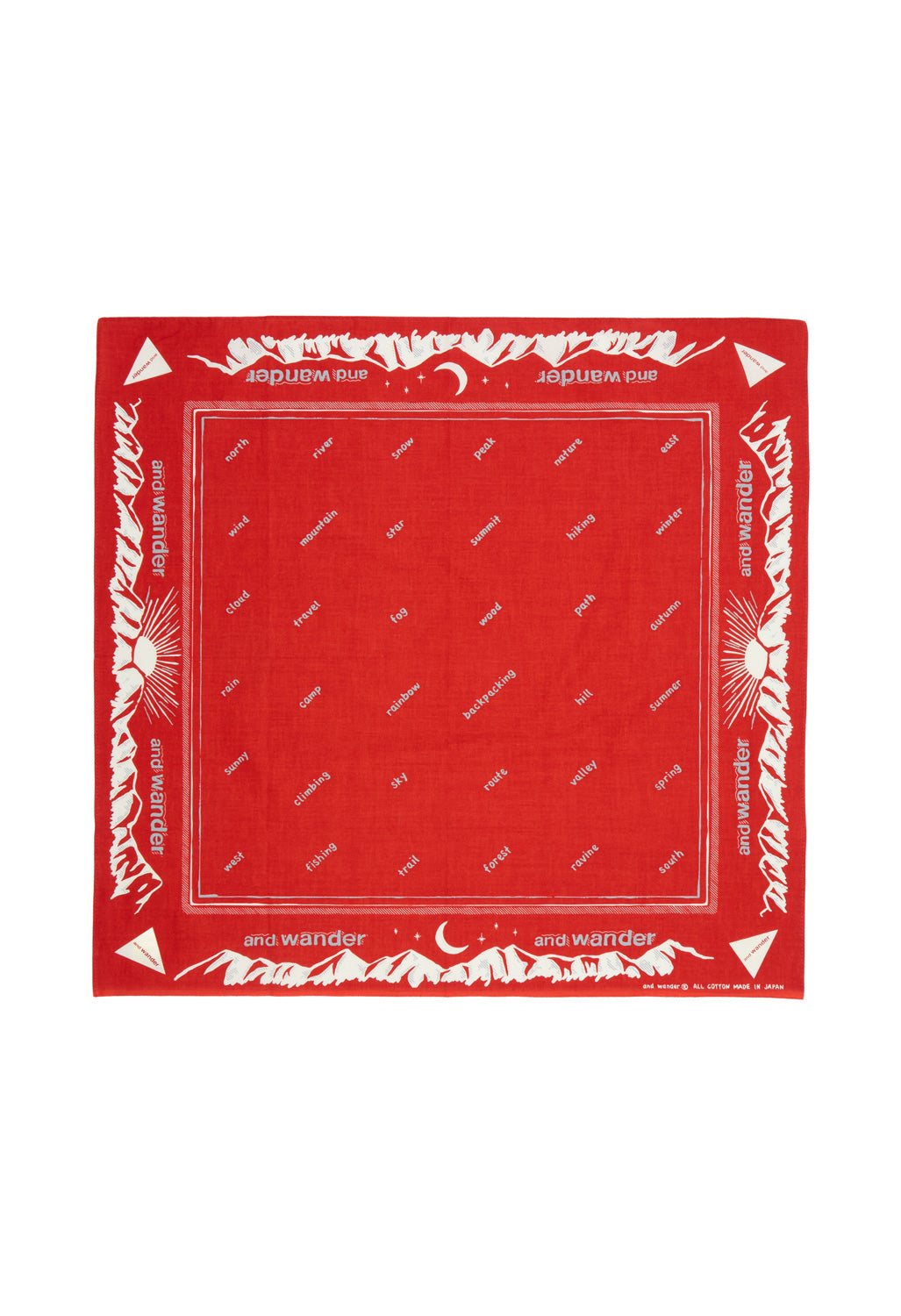 and wander Reflective Words Bandana - Red
