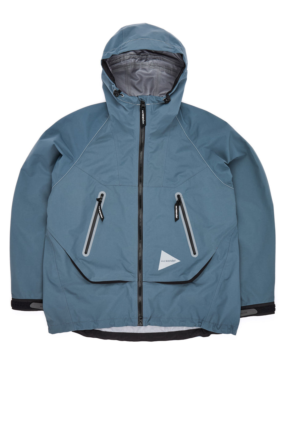 and wander Women's Loose Fitting Rain Jacket - Blue Grey