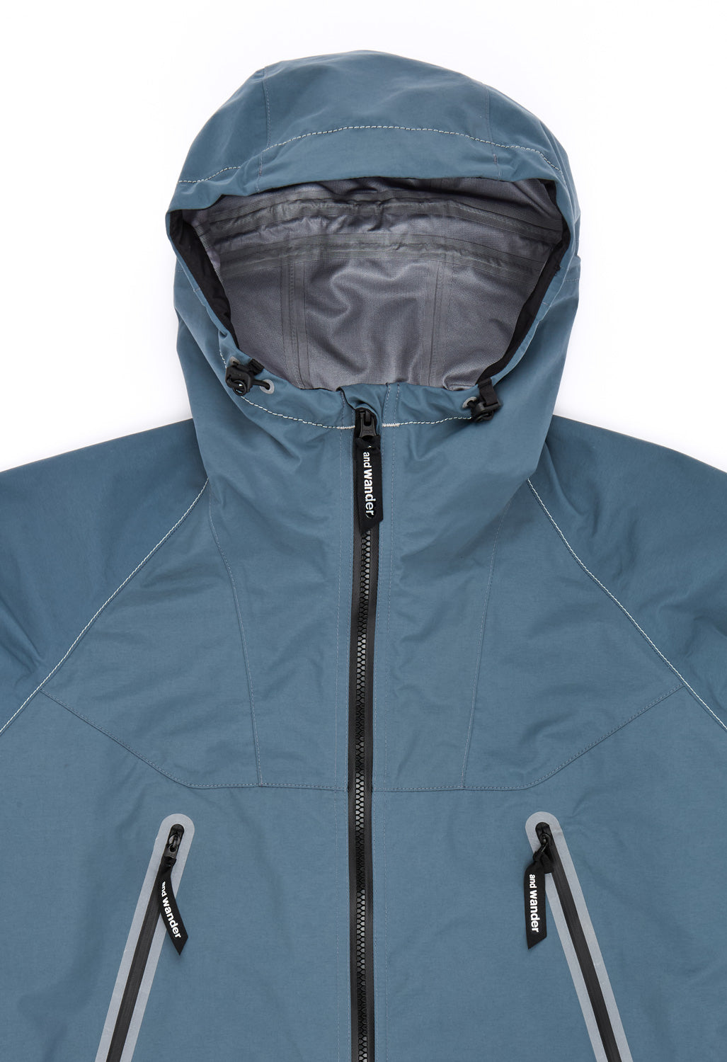 and wander Women's Loose Fitting Rain Jacket - Blue Grey