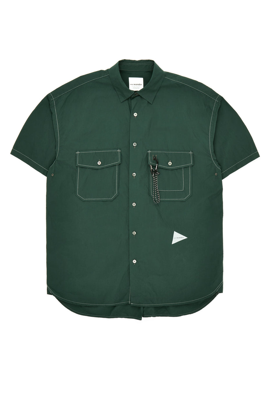 and Wander Men's Cordura Typewriter Short Sleeve Shirt - Dark Green