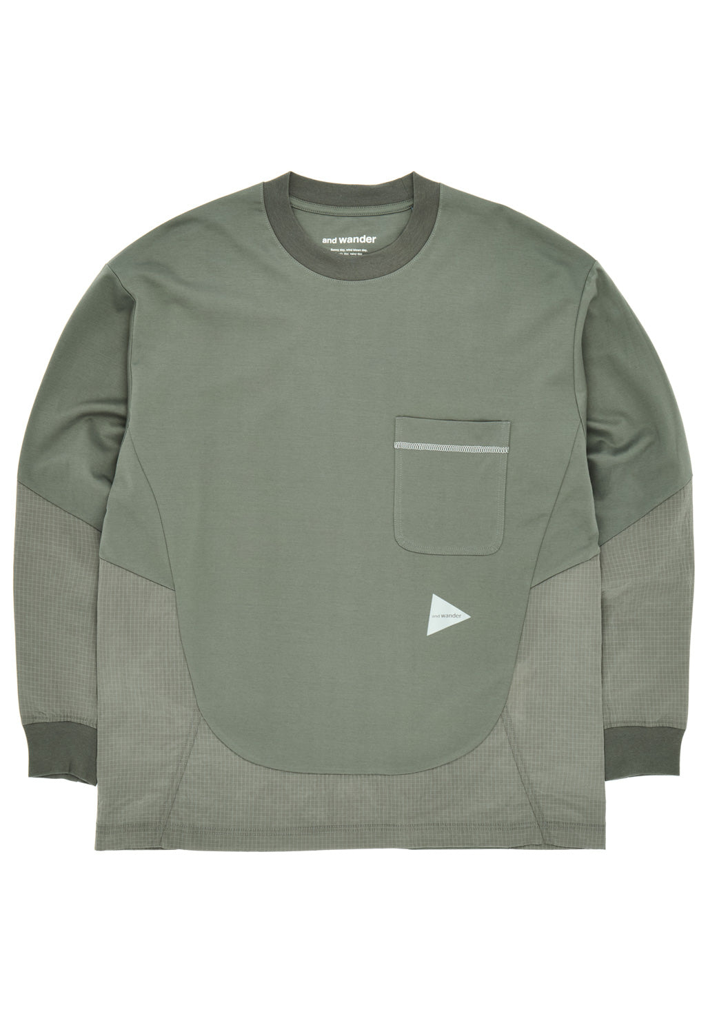 and wander Men's Combi Long Sleeve Tee - Grey