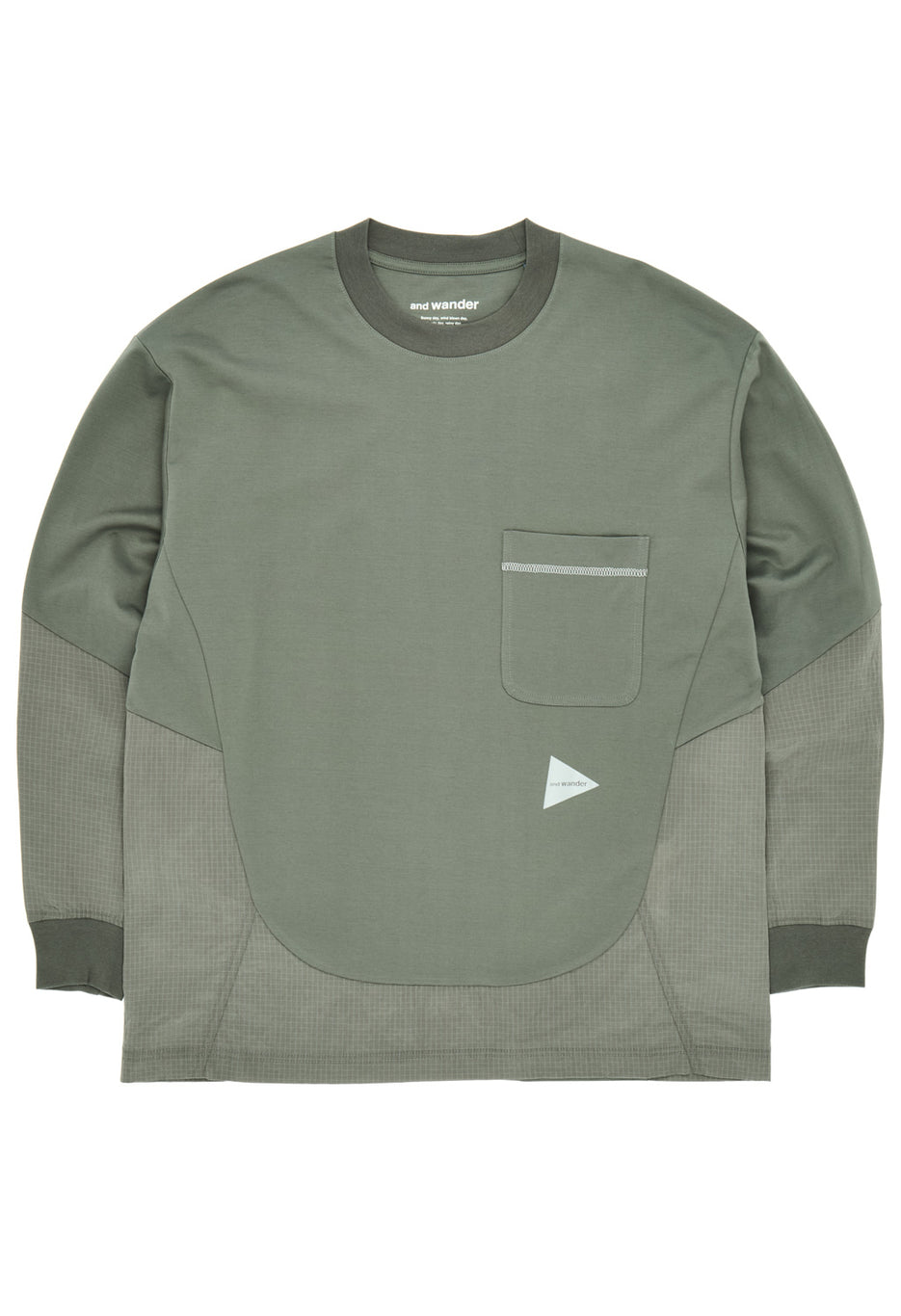 and Wander Men's Combi Long Sleeve Tee - Grey