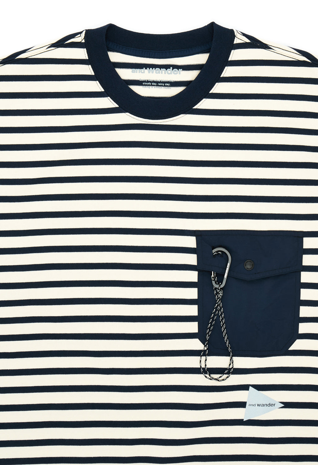 and wander Women's Stripe Pocket Tee - Navy