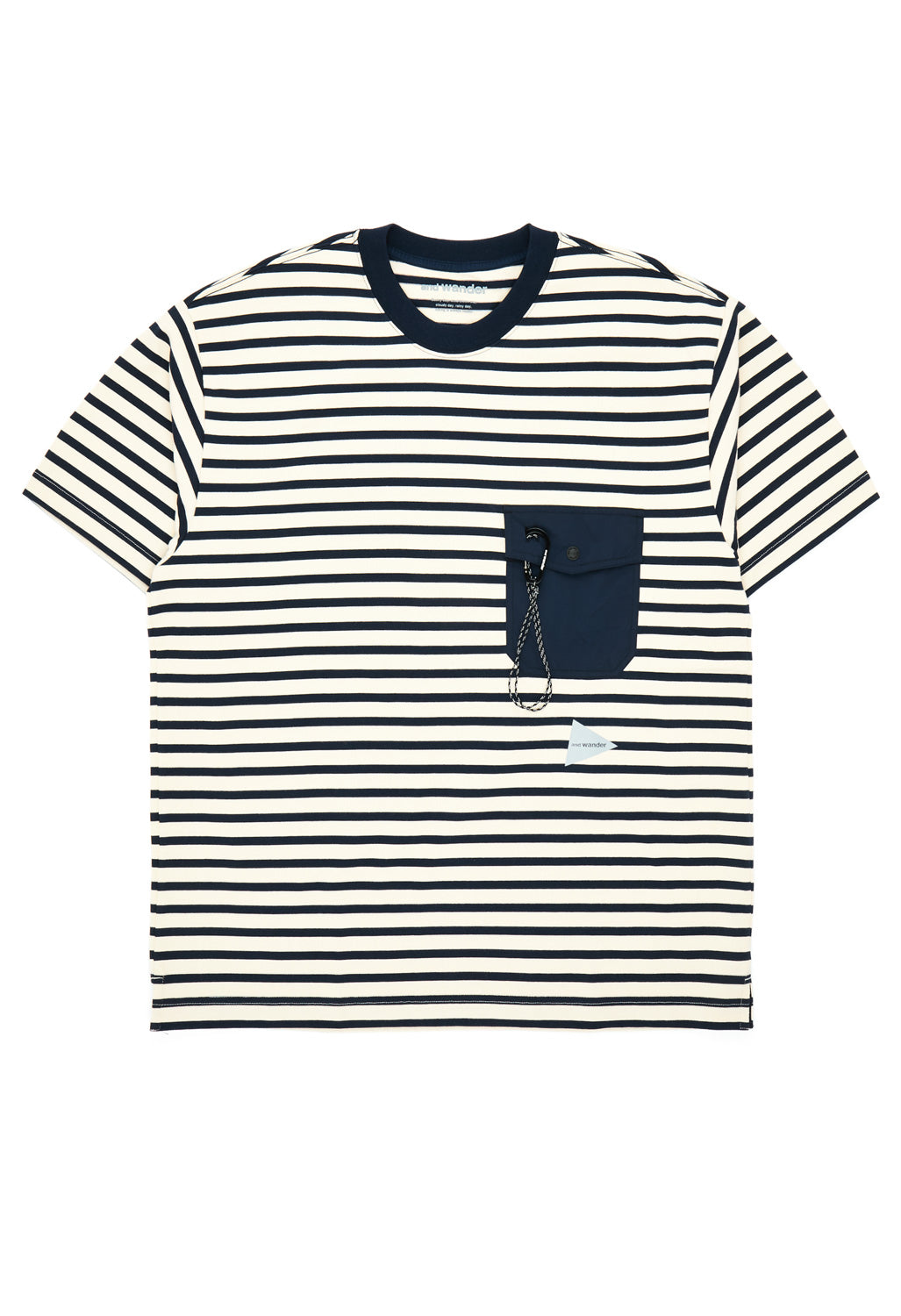 and Wander Men's Stripe Pocket Tee - Navy