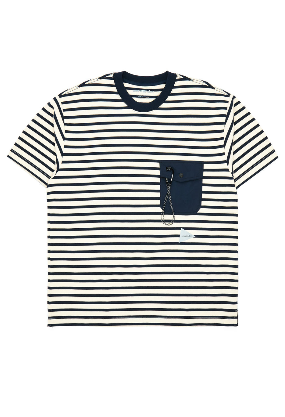 and Wander Men's Stripe Pocket Tee - Navy
