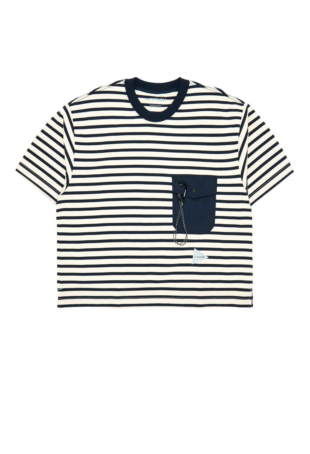 and wander Men's Stripe Pocket Tee - Navy
