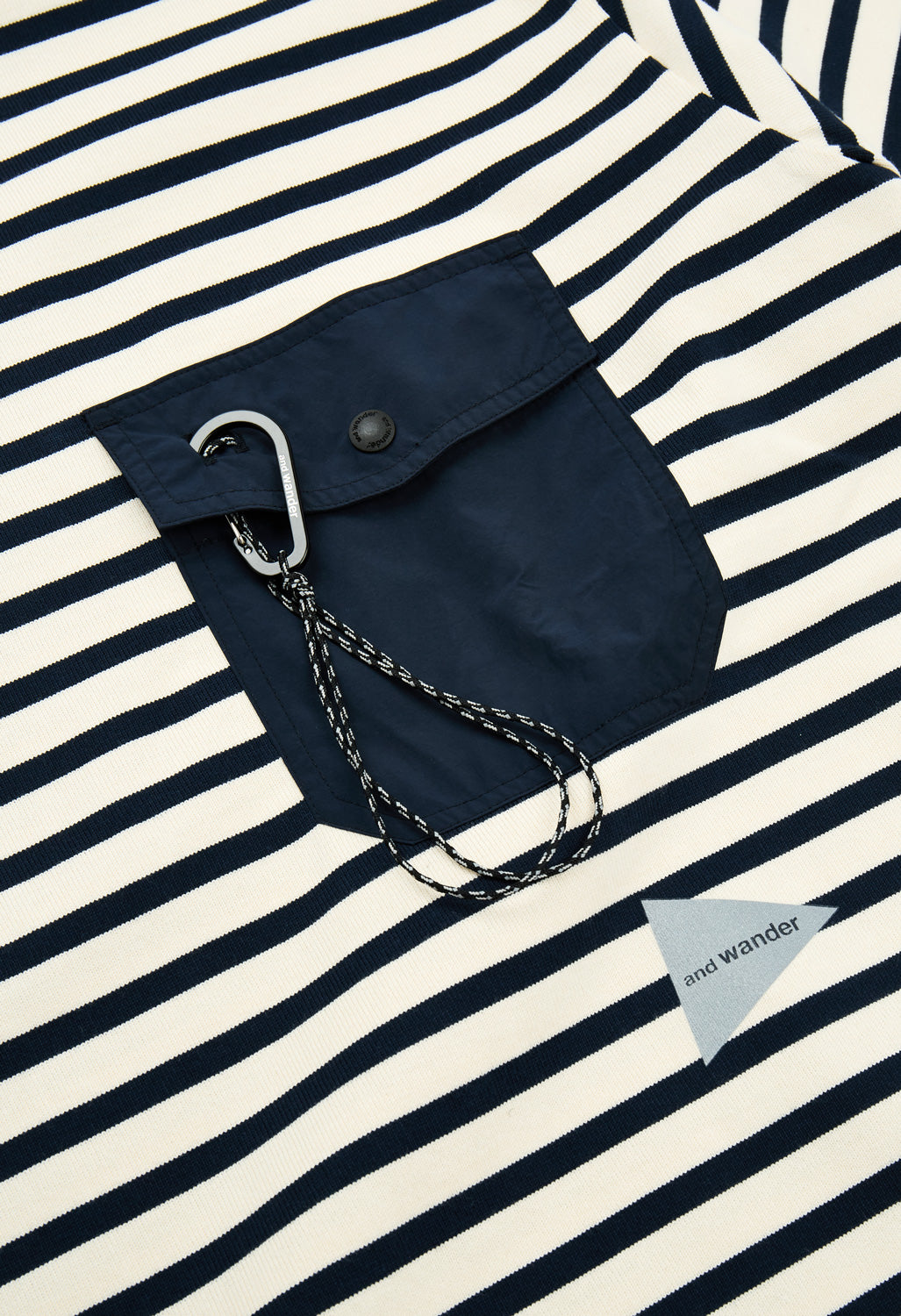 and Wander Men's Stripe Pocket Tee - Navy