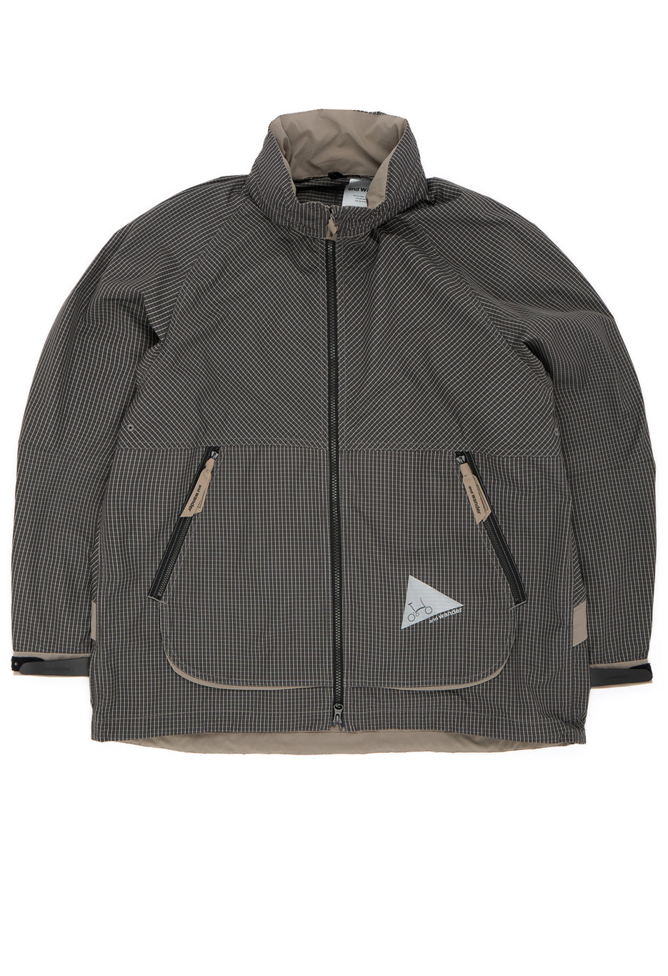 and wander x Brompton Men's Reflective Rip Hoodie - Grey