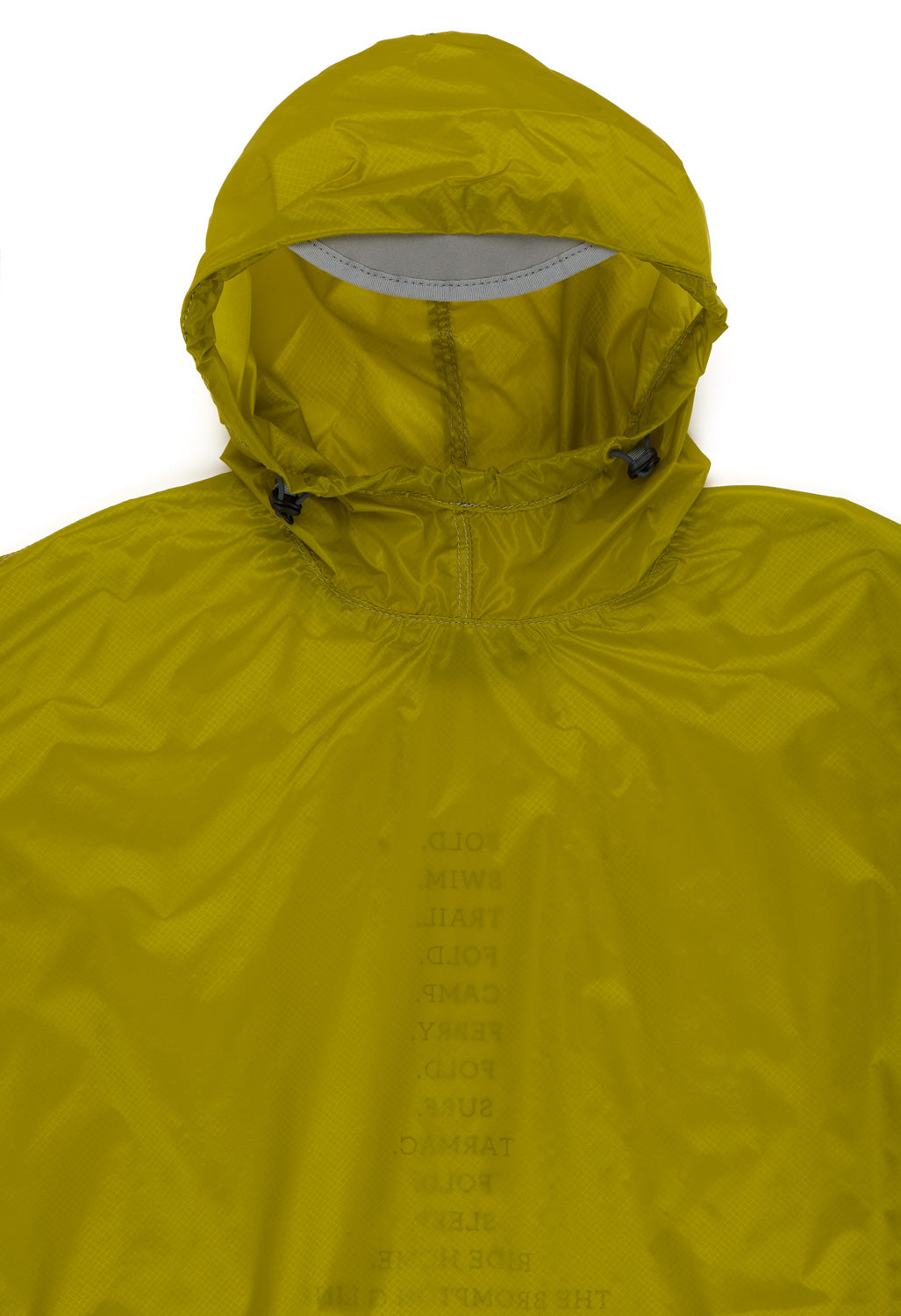 and wander x Brompton Sil Poncho - Yellow Green