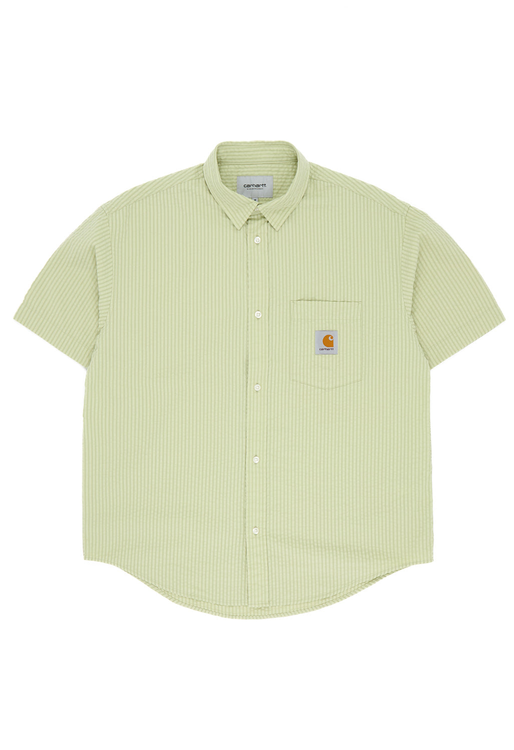 Carhartt WIP Men's Short Sleeve Toland Shirt - Toland Stripe / Pale Olive
