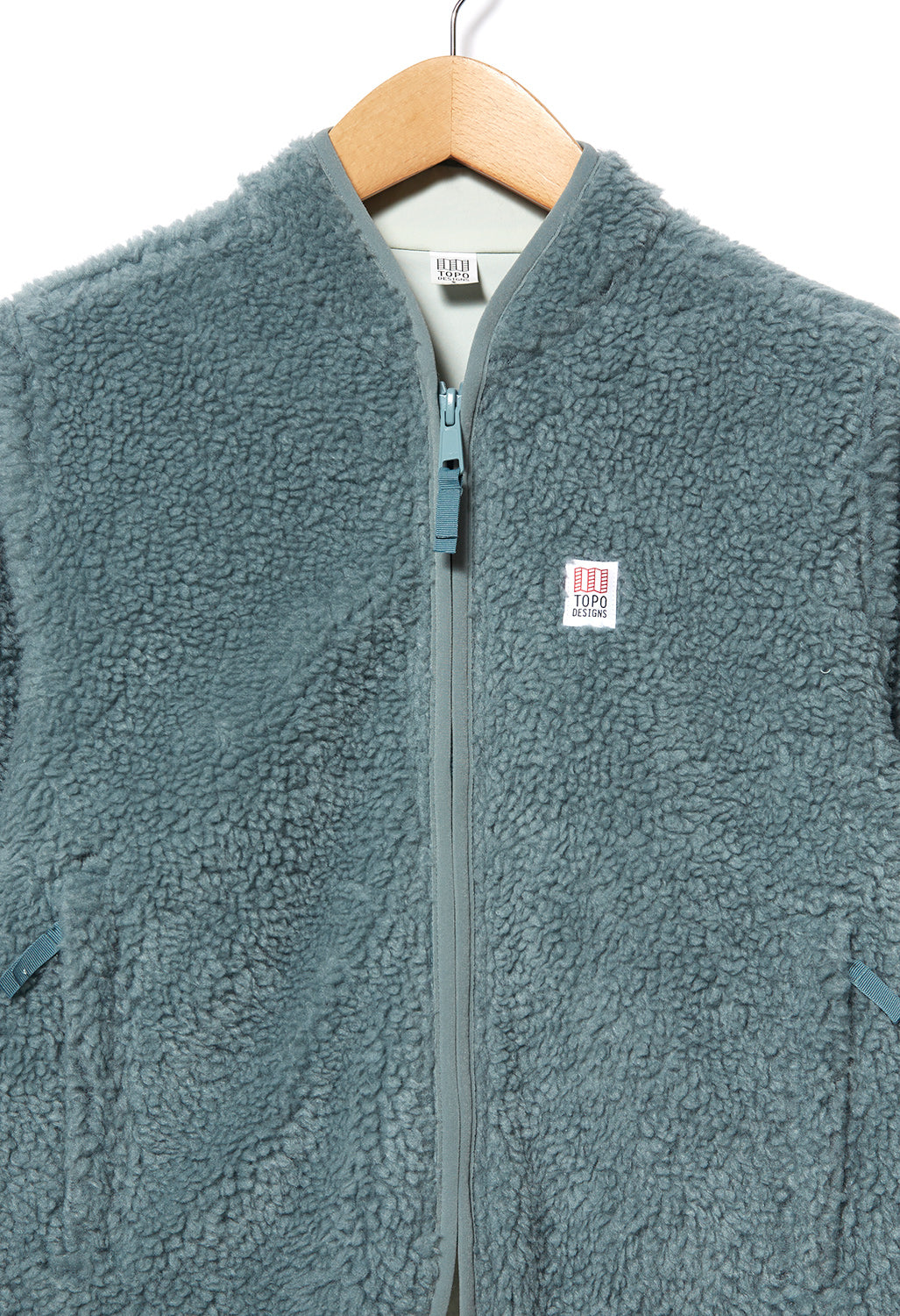 Topo Designs Women's Sherpa Jacket - Slate Blue / Light Mint