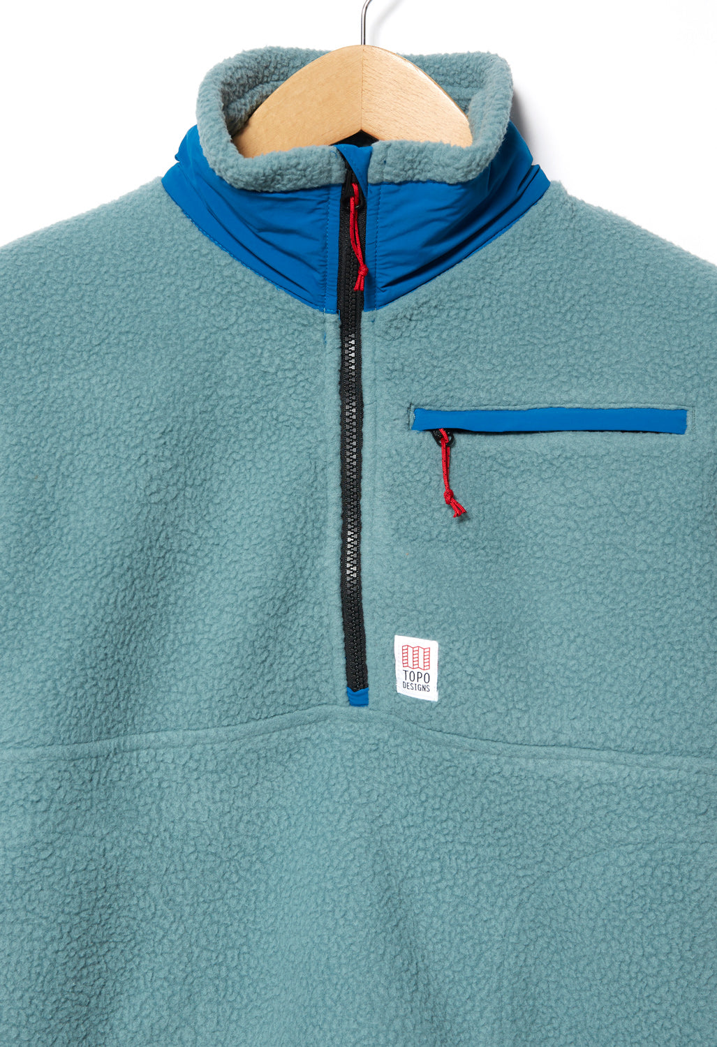 Topo Designs Women's Mountain Fleece Pullover - Slate Blue / Light Mint