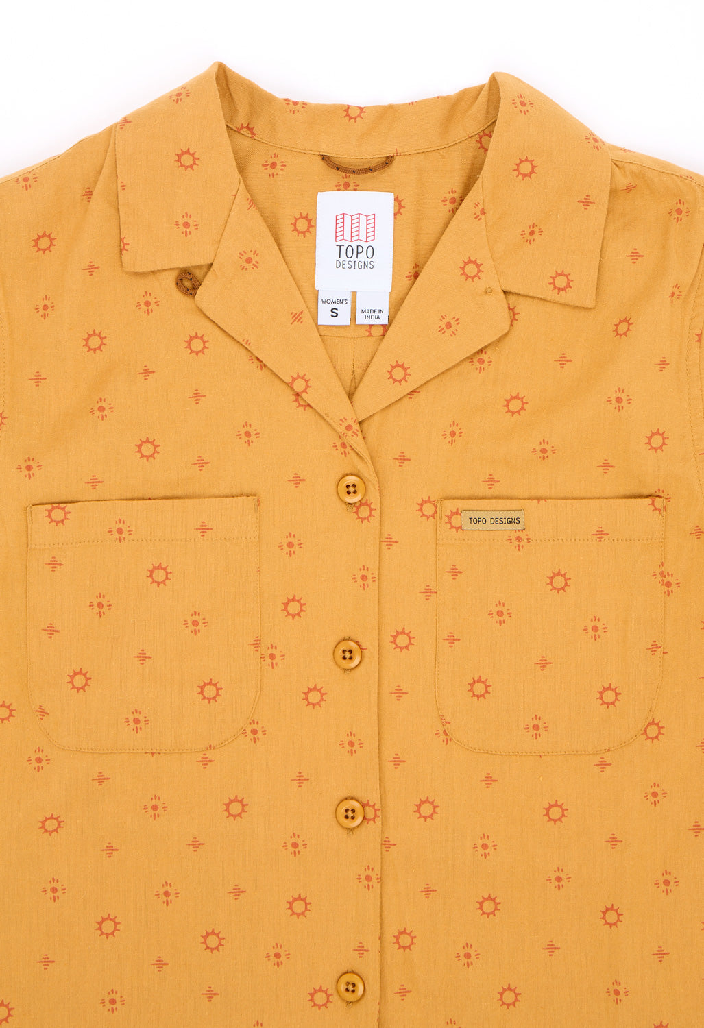Topo Designs Women's Daytripper Shirt - Tossed Motif Goldenrod