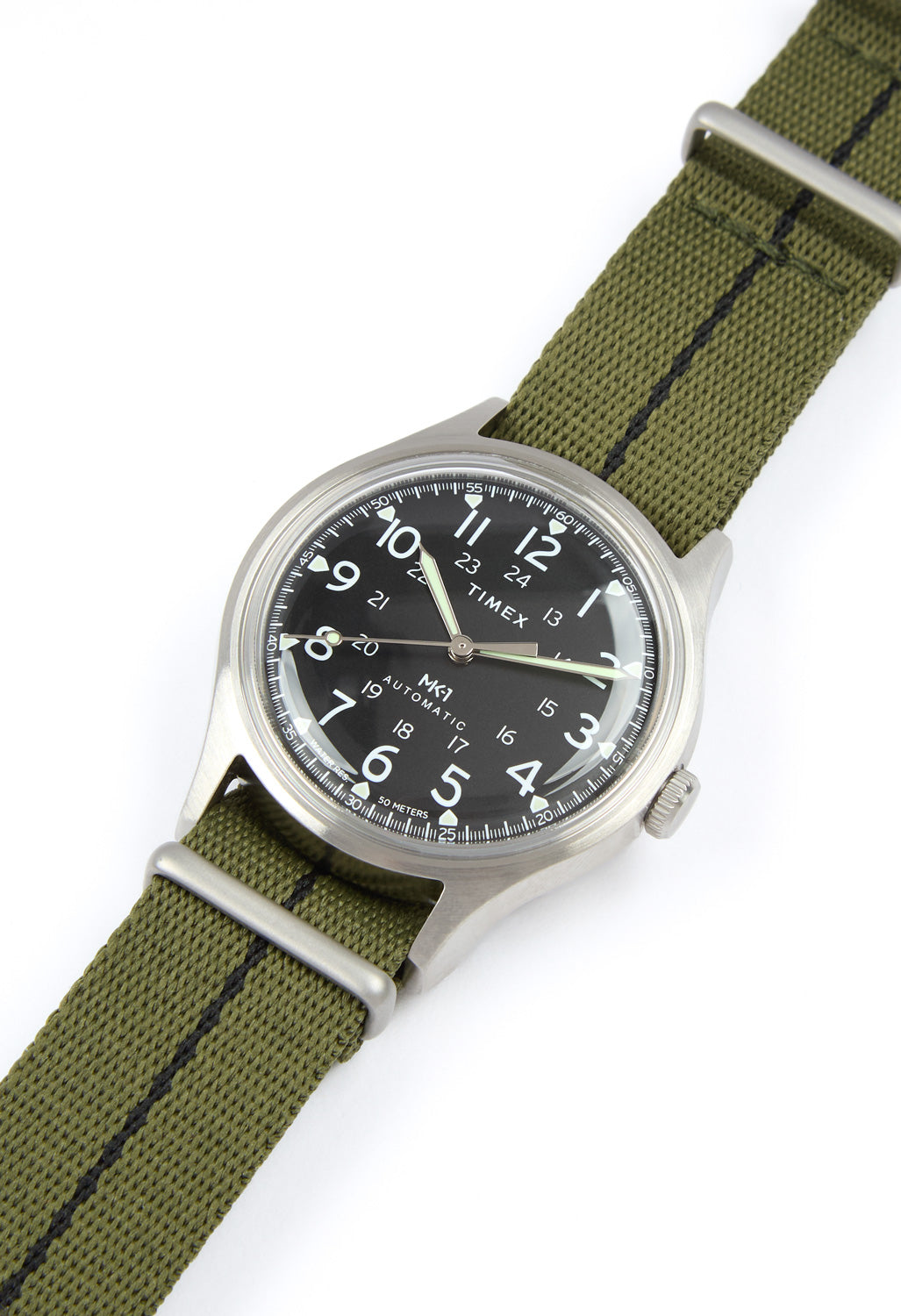 Timex MK-1 Automatic 40mm Watch - Stainless Steel / Black / Olive