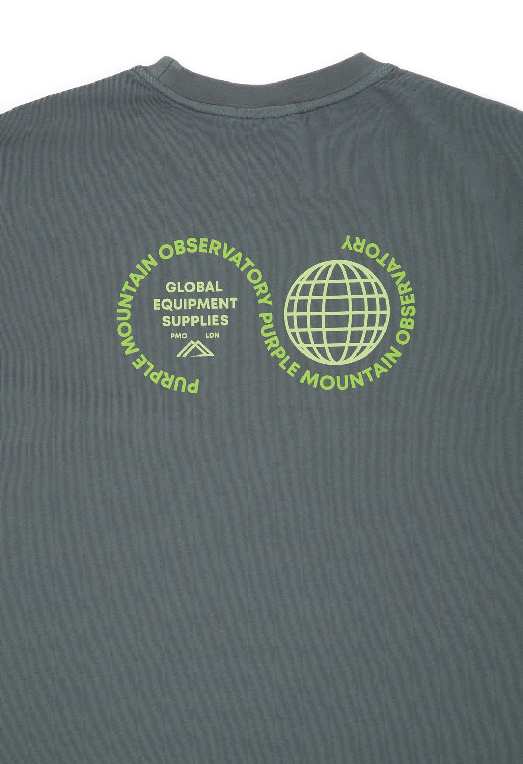 Purple Mountain Observatory Men's Globe Short Sleeve Tee - Storm Grey