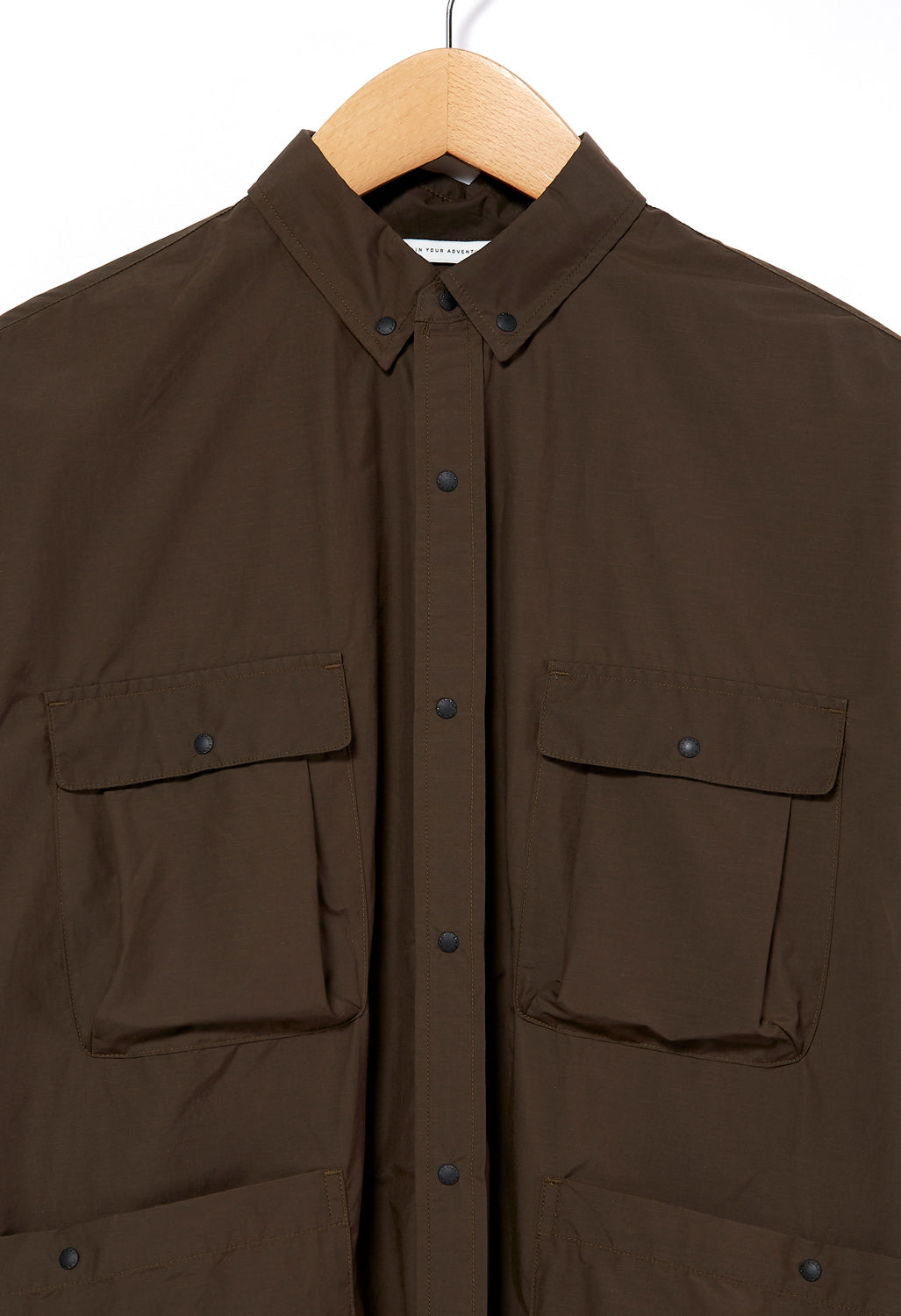 Nanga Men's Cotton / Nylon Ripstop Camp Shirt - Dark Brown