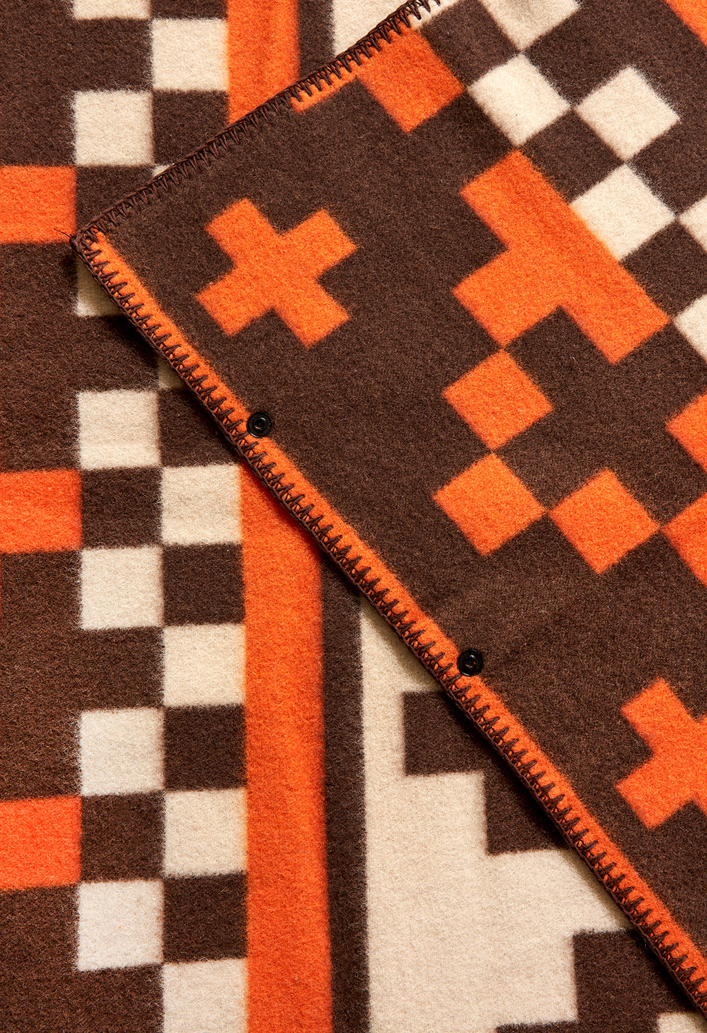 Nanga Checker and Cross Folk Blanket - Orange
