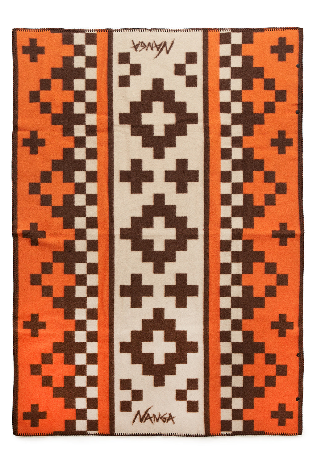 Nanga Checker and Cross Folk Blanket - Orange