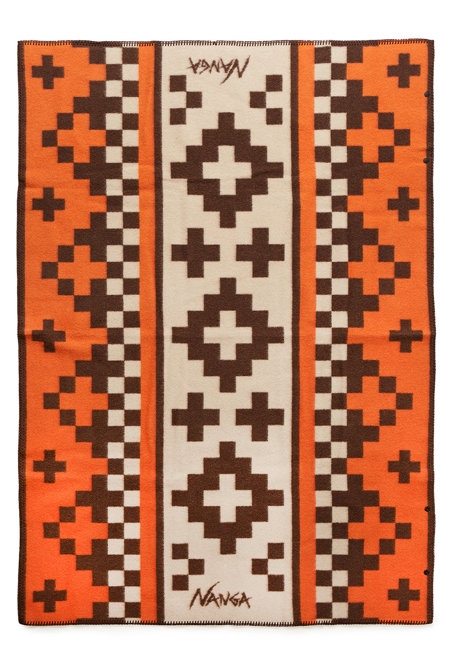 Nanga Checker and Cross Folk Blanket - Orange