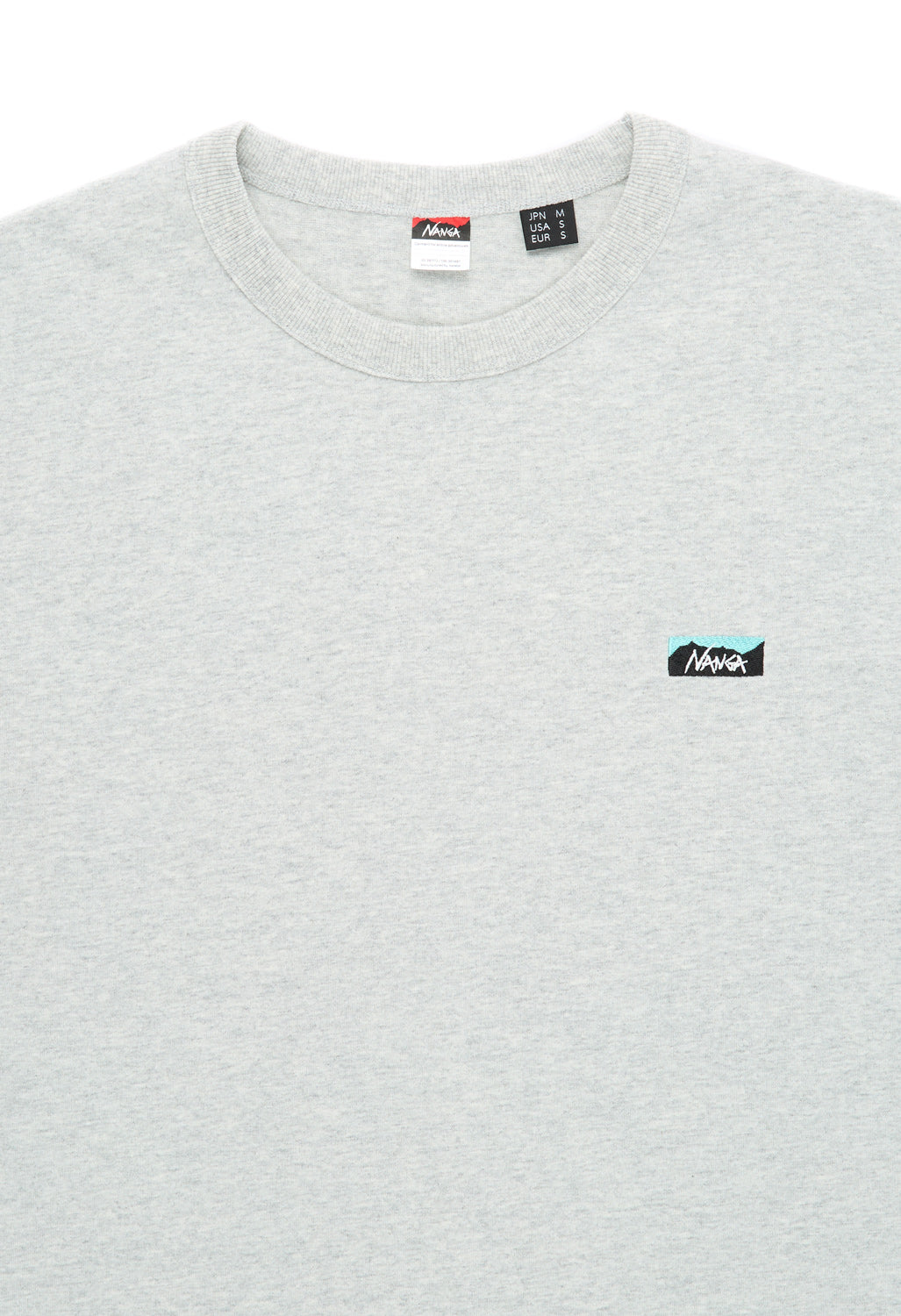 Nanga Men's Eco Hybrid Box Logo Embroidery Tee - Light Grey