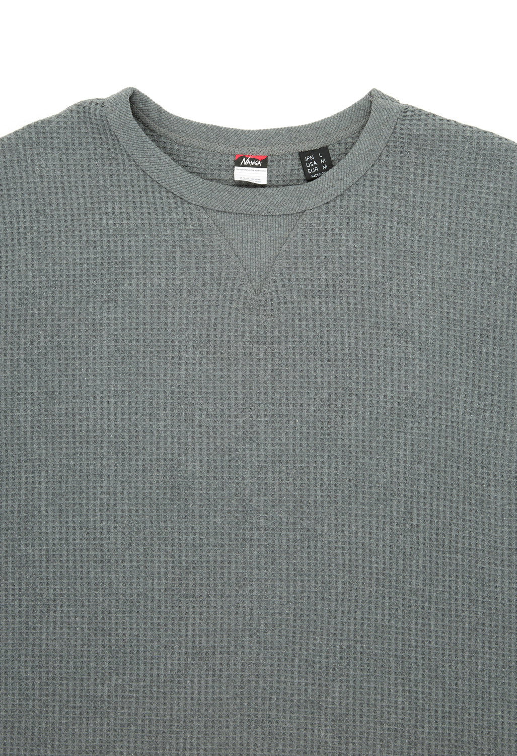 NANGA ECO HYBRID WAFFLE L/S TEE ヘザーグレー　L エコハイブリッド ワッフル ボートネック ロングスリーブTシャツ