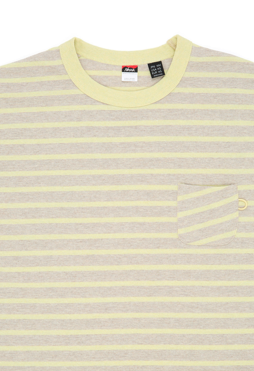 Nanga Women's Eco Hybrid Border Tee - Oatmeal / Yellow
