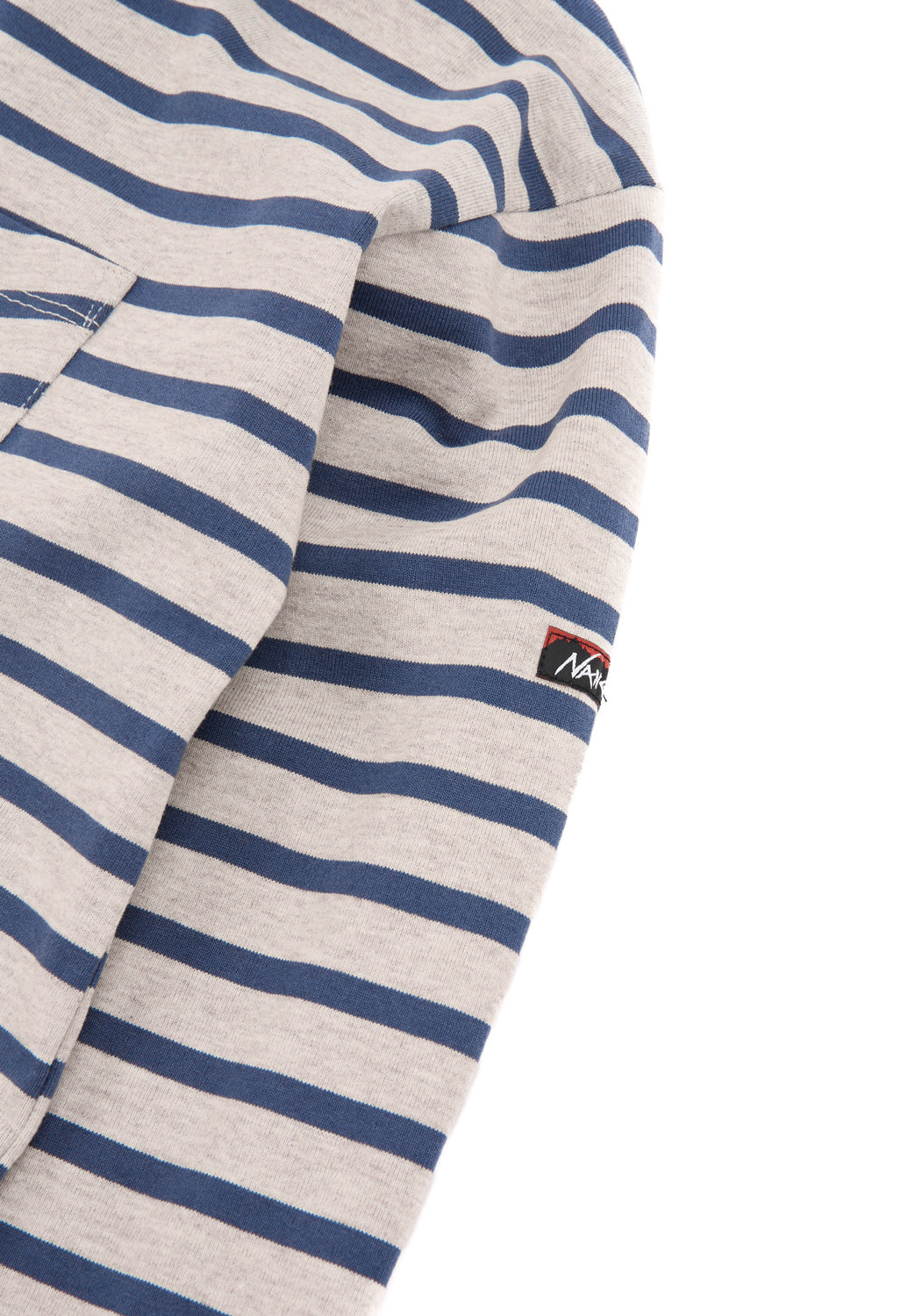 Nanga Women's Eco Hybrid Loose Fit Border Long Sleeve Tee - Oatmeal / Navy