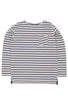 Nanga Women's Eco Hybrid Loose Fit Border Long Sleeve Tee - Oatmeal / Navy