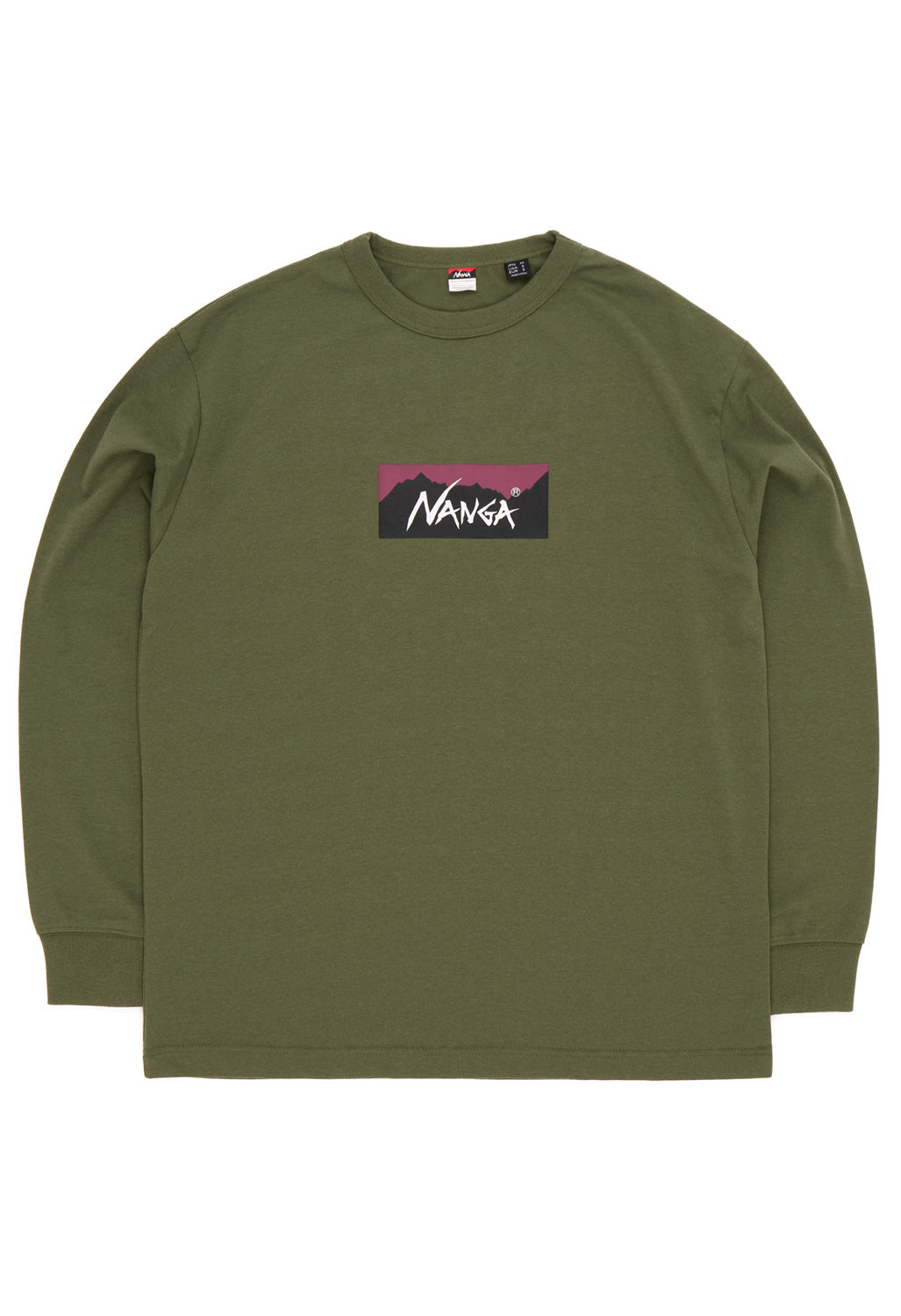Nanga Men's Eco Hybrid Box Logo Long Sleeve Tee - Dark Green
