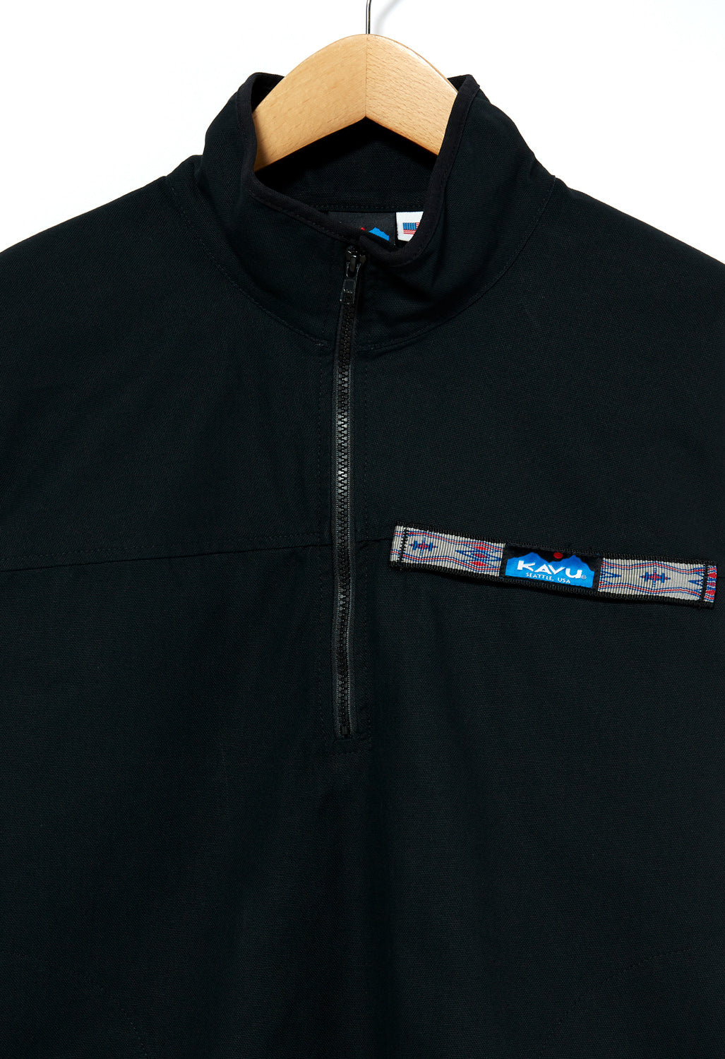 KAVU Men's Half Zip Throwshirt - Jet Black