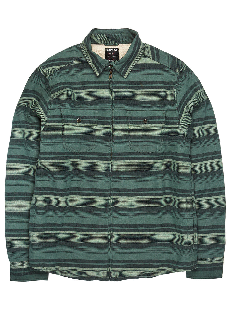 KAVU Men's Eagle Pine Shirt Jacket - Dark Forest Stripe