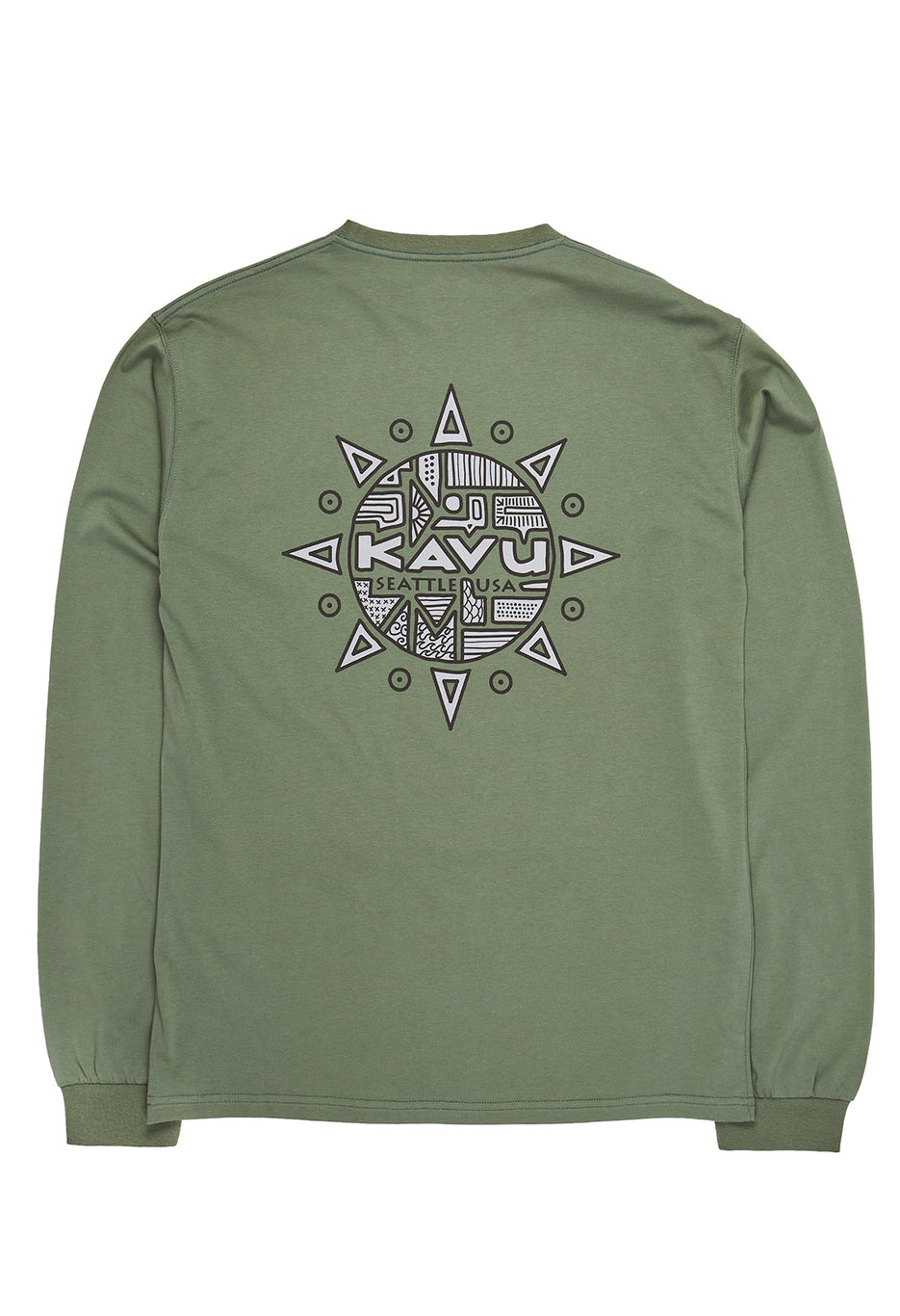 KAVU Men's Compass Long Sleeved Tee - Dark Forest