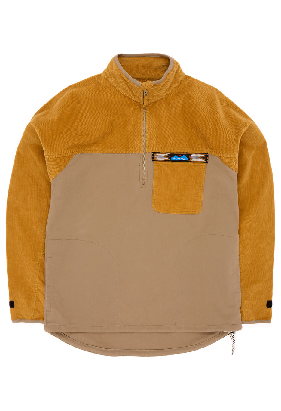 KAVU Men's Throwshirt Flex Half Zip Jacket - Wood Tones
