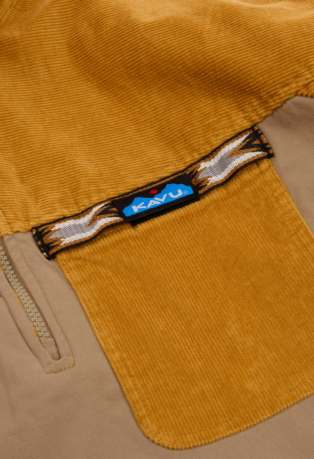 KAVU Men's Throwshirt Flex Half Zip Jacket - Wood Tones