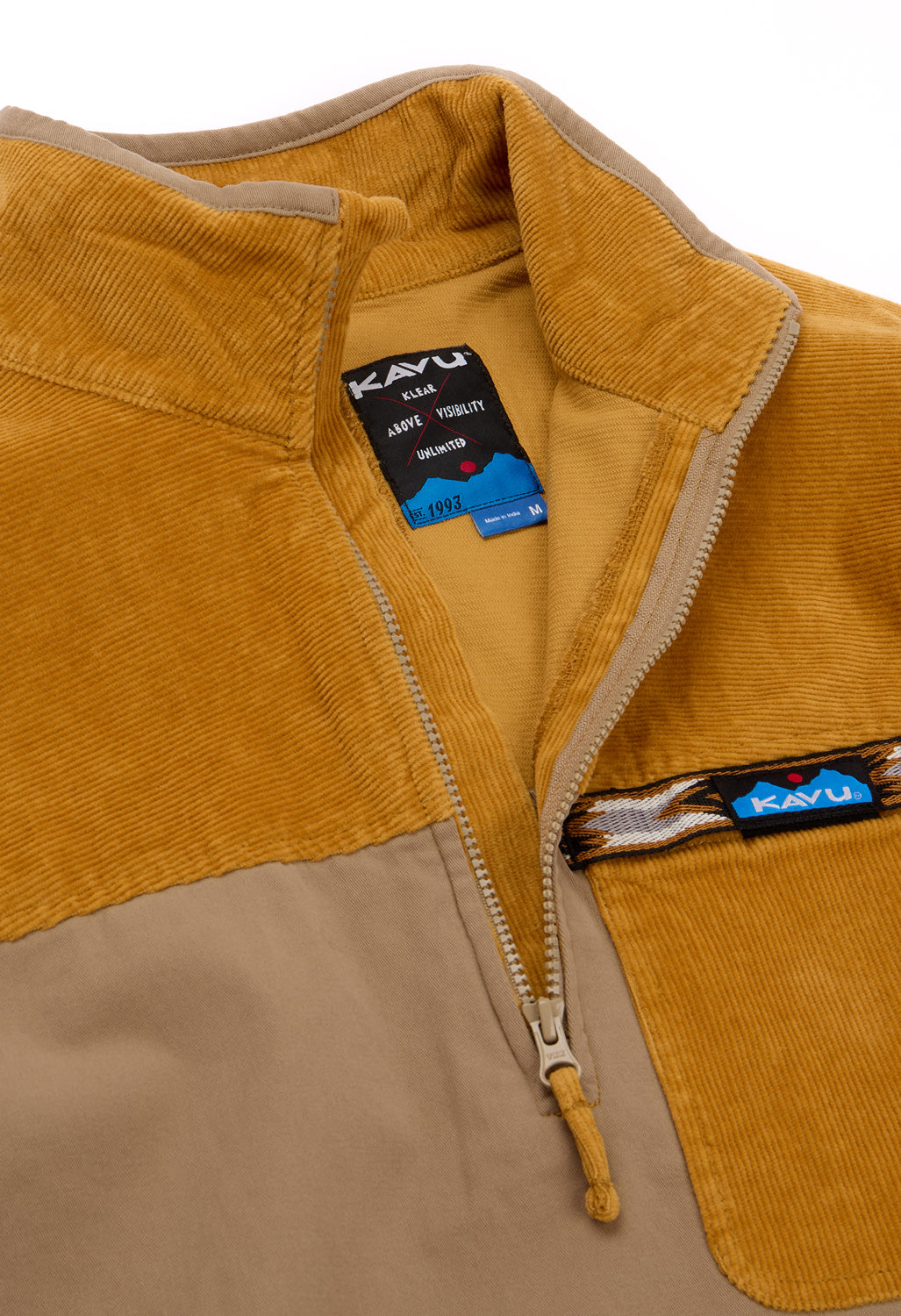 KAVU Men's Throwshirt Flex Half Zip Jacket - Wood Tones