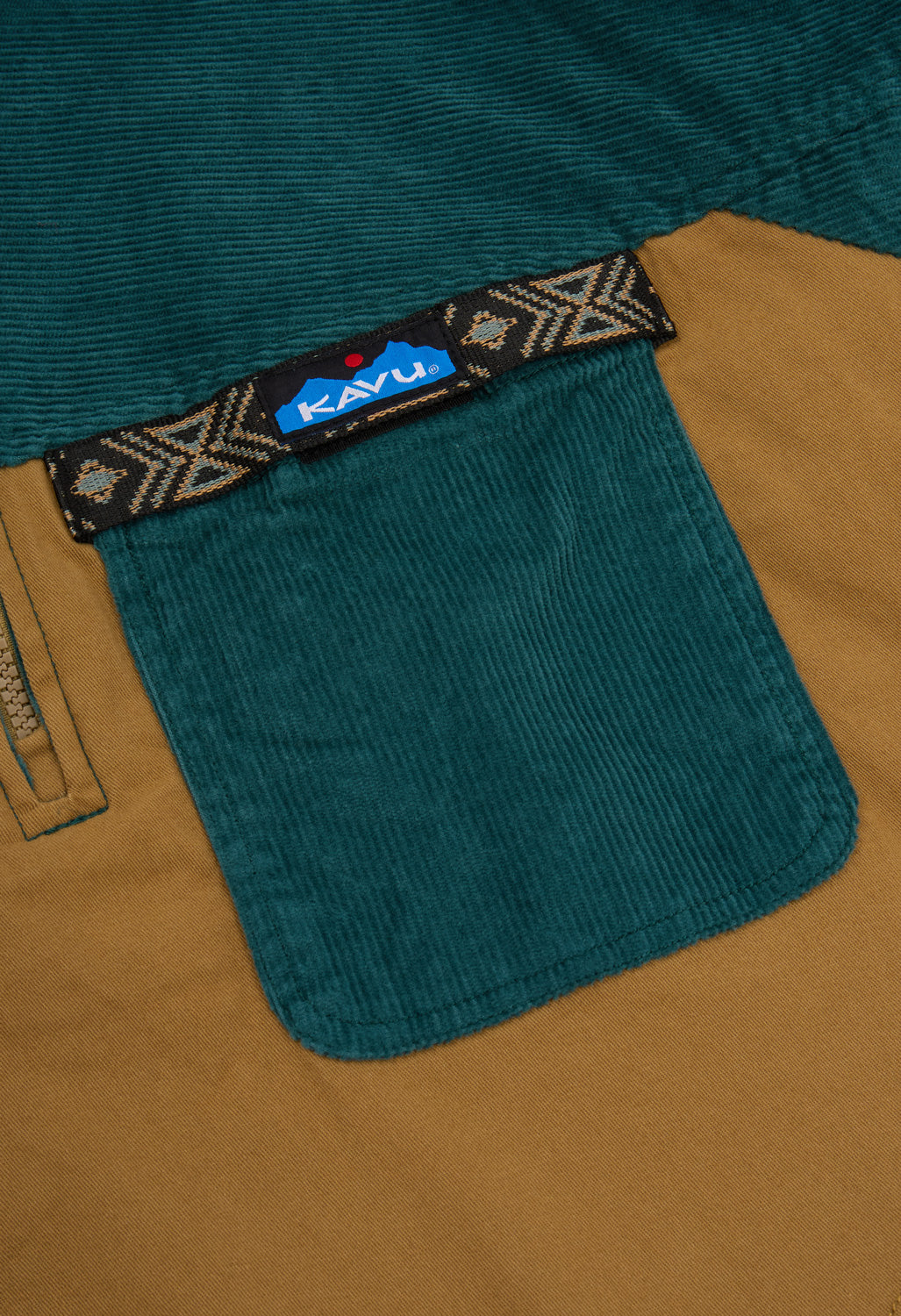 KAVU Men's Throwshirt Flex Half Zip Jacket - Green Space