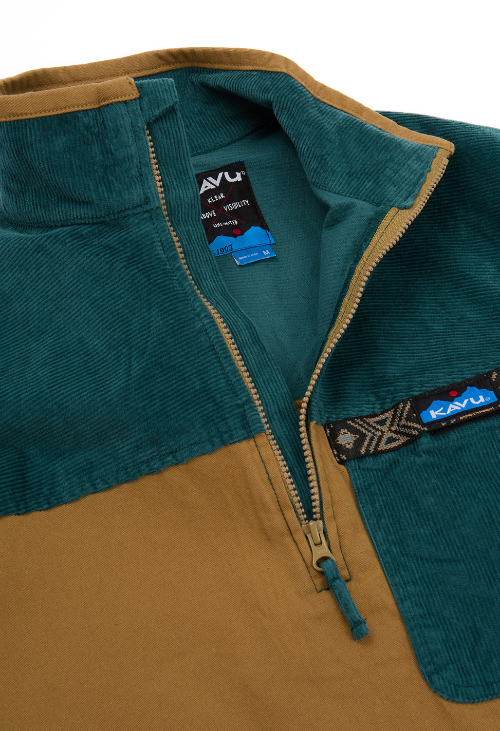KAVU Men's Throwshirt Flex Half Zip Jacket - Green Space