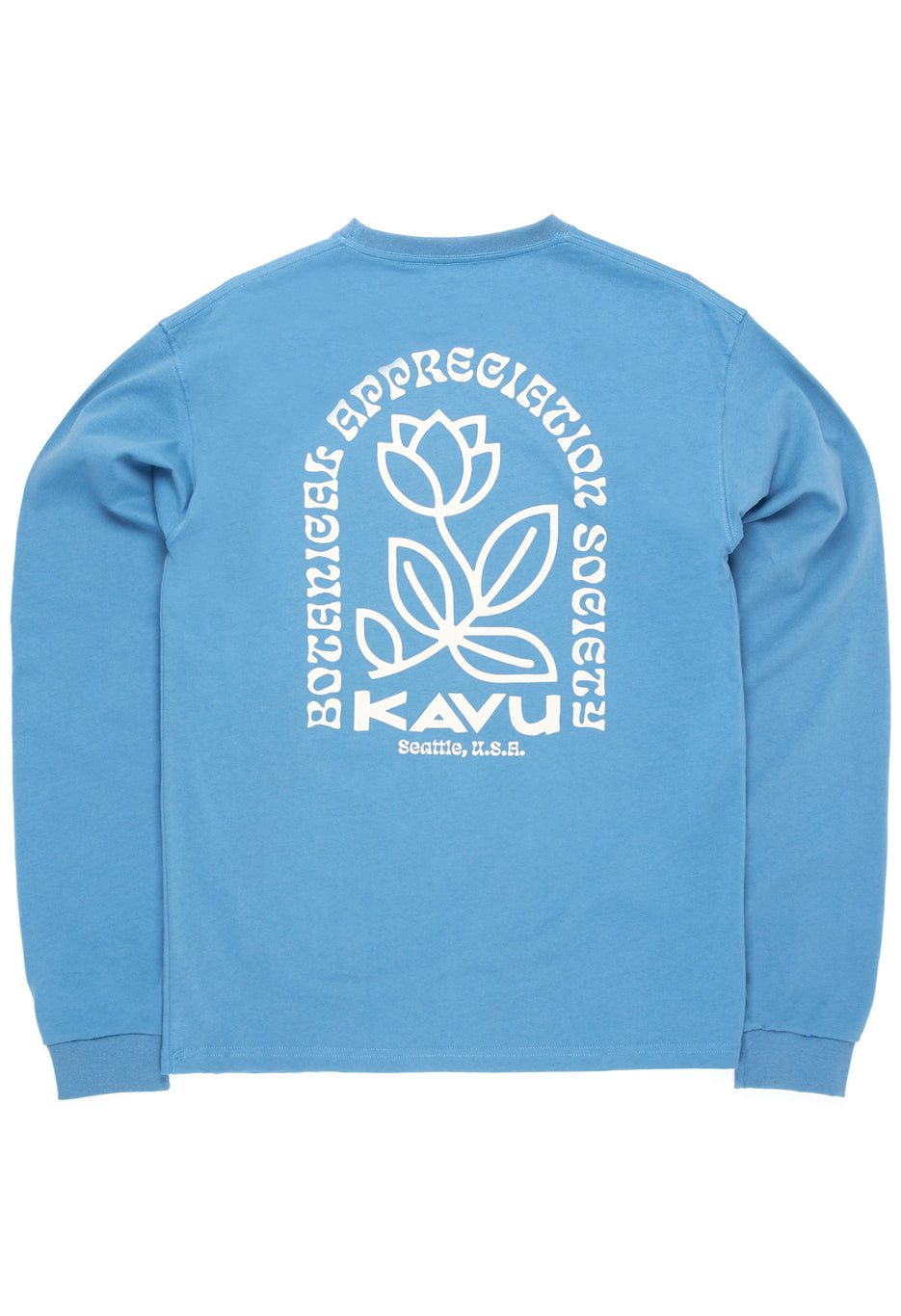 KAVU Men's Botanical Society Long Sleeved Tee - Coronet Blue