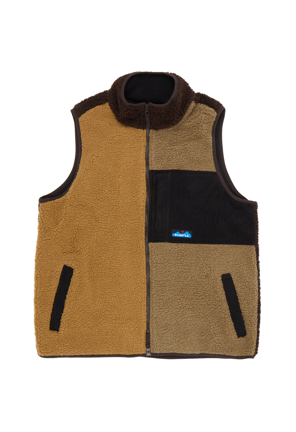 KAVU Men's Cooper Fleece Vest - Wild Wood Block