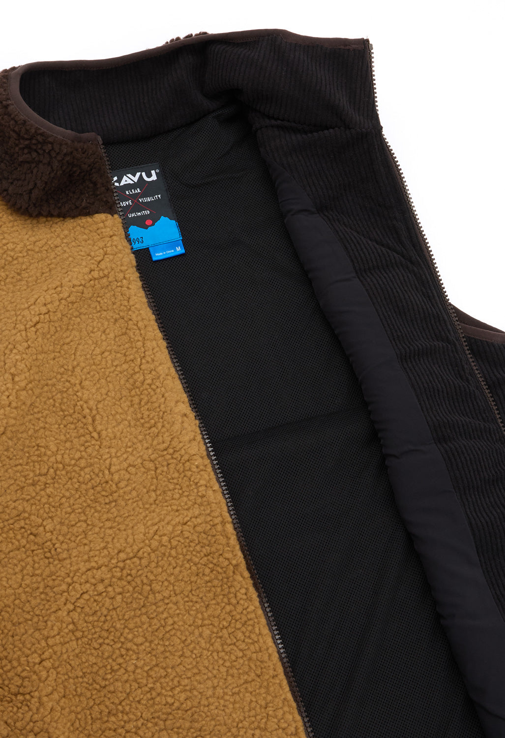 KAVU Men's Cooper Fleece Vest - Wild Wood Block