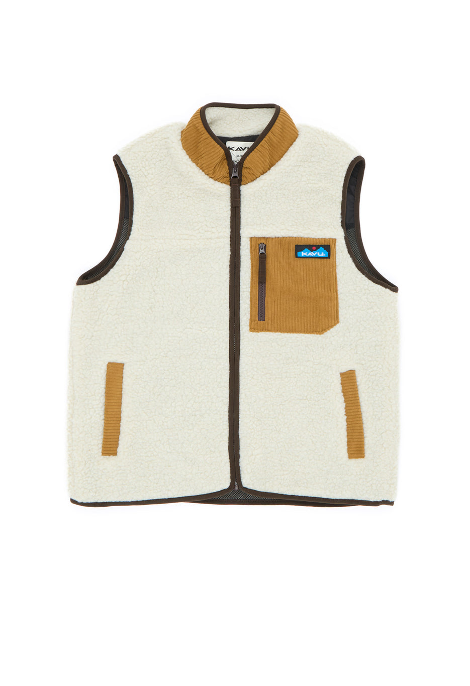 KAVU Women's Ozette Sherpa Fleece Vest - Natural Wood
