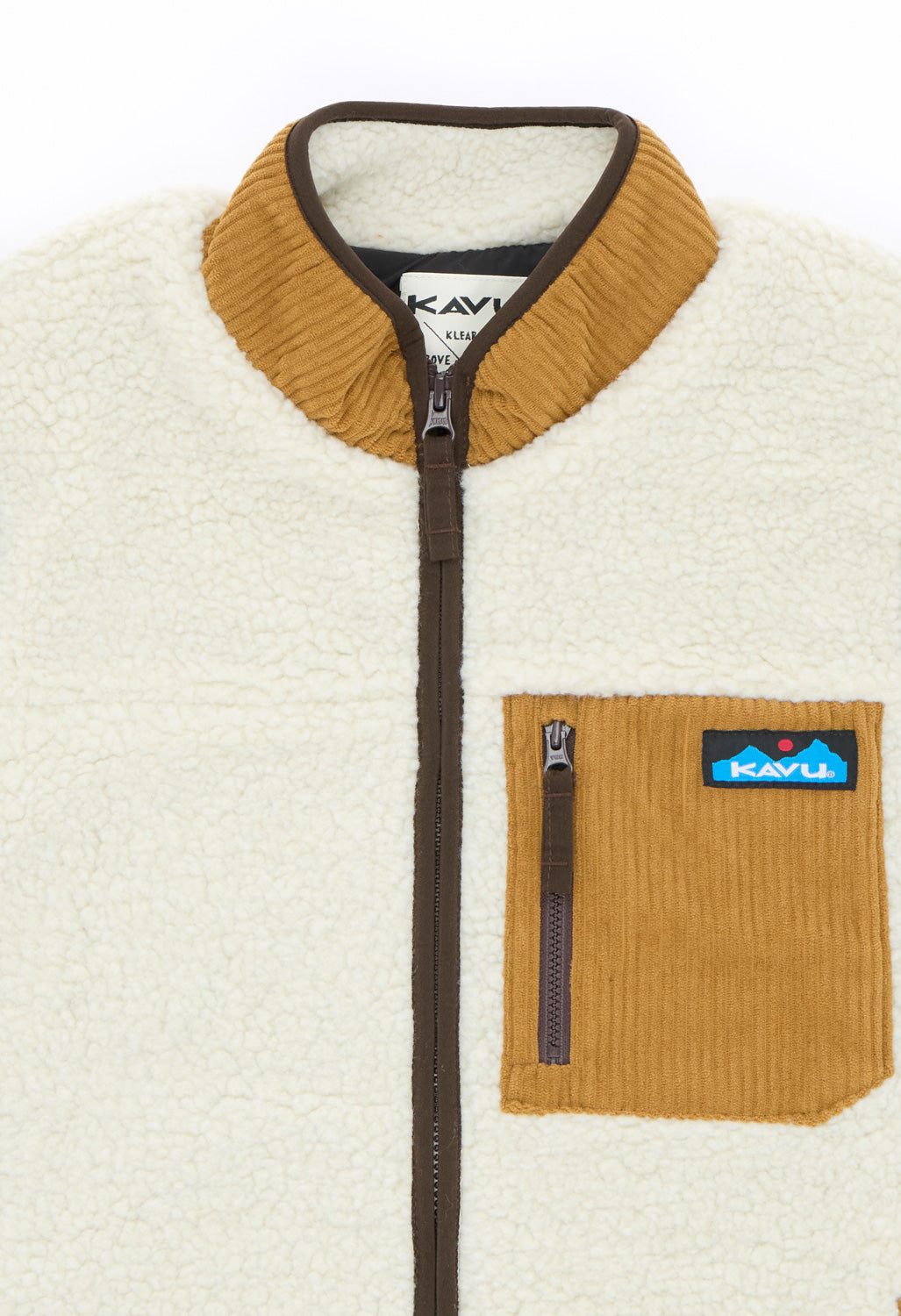 KAVU Women's Ozette Sherpa Fleece Vest - Natural Wood