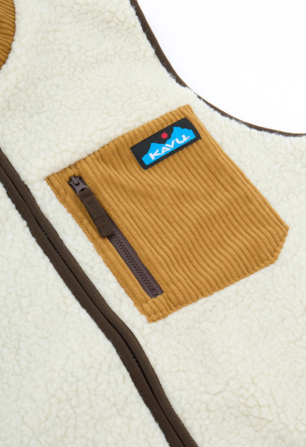 KAVU Women's Ozette Sherpa Fleece Vest - Natural Wood