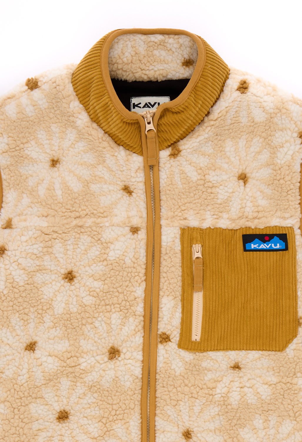 KAVU Women's Ozette Sherpa Fleece Vest - Mellow Daisy