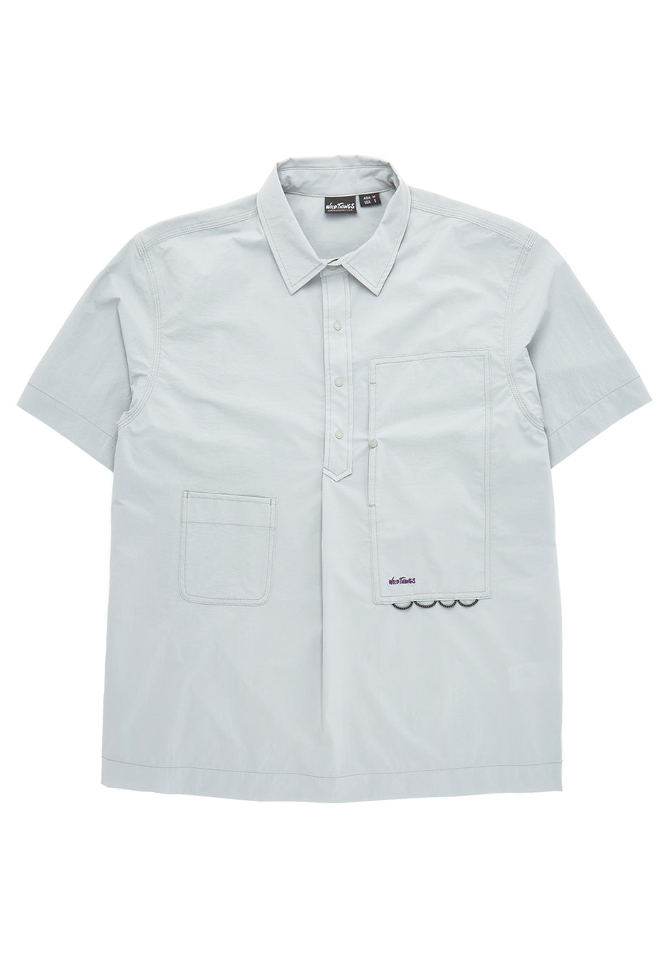 Wild Things Men's Camp Pull Over Shirt - Light Grey