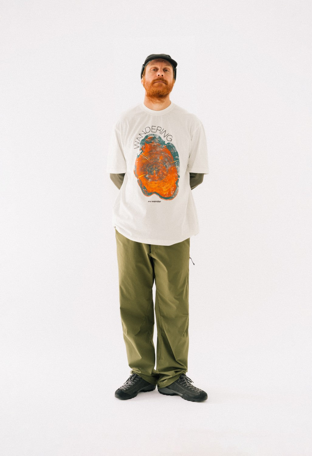 and wander Men's WANDERING Printed Tee - White