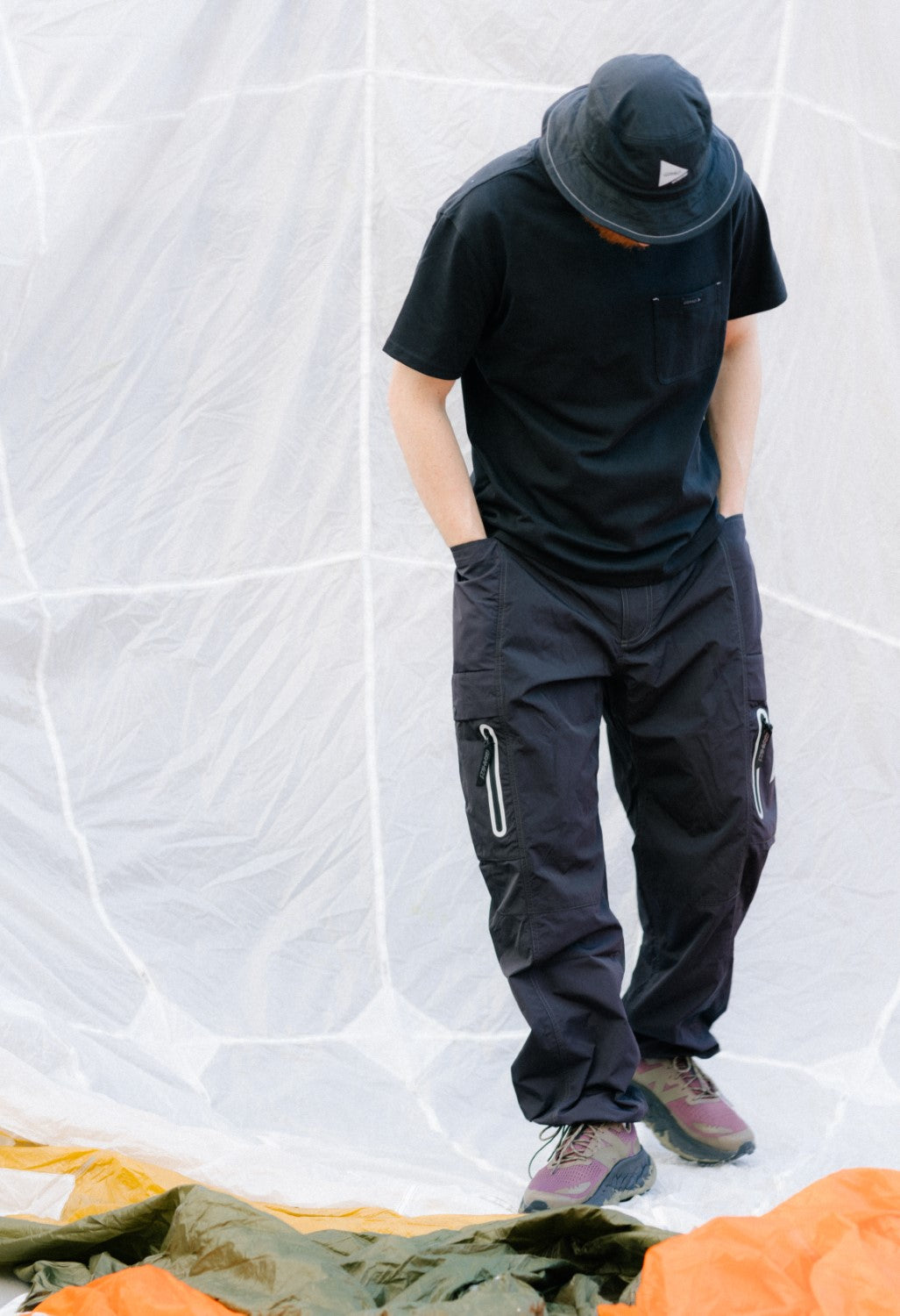 Gramicci x And Wander Patchwork Wind Pants - Black