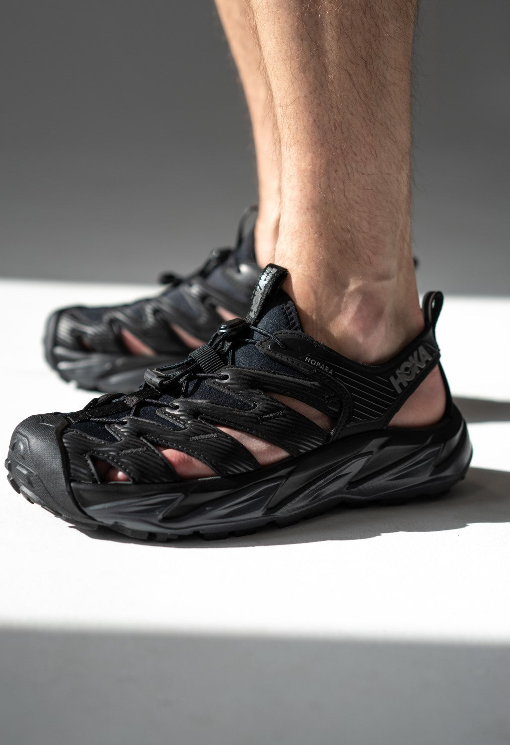 Hoka Hopara Sandals - Black / Castlerock
