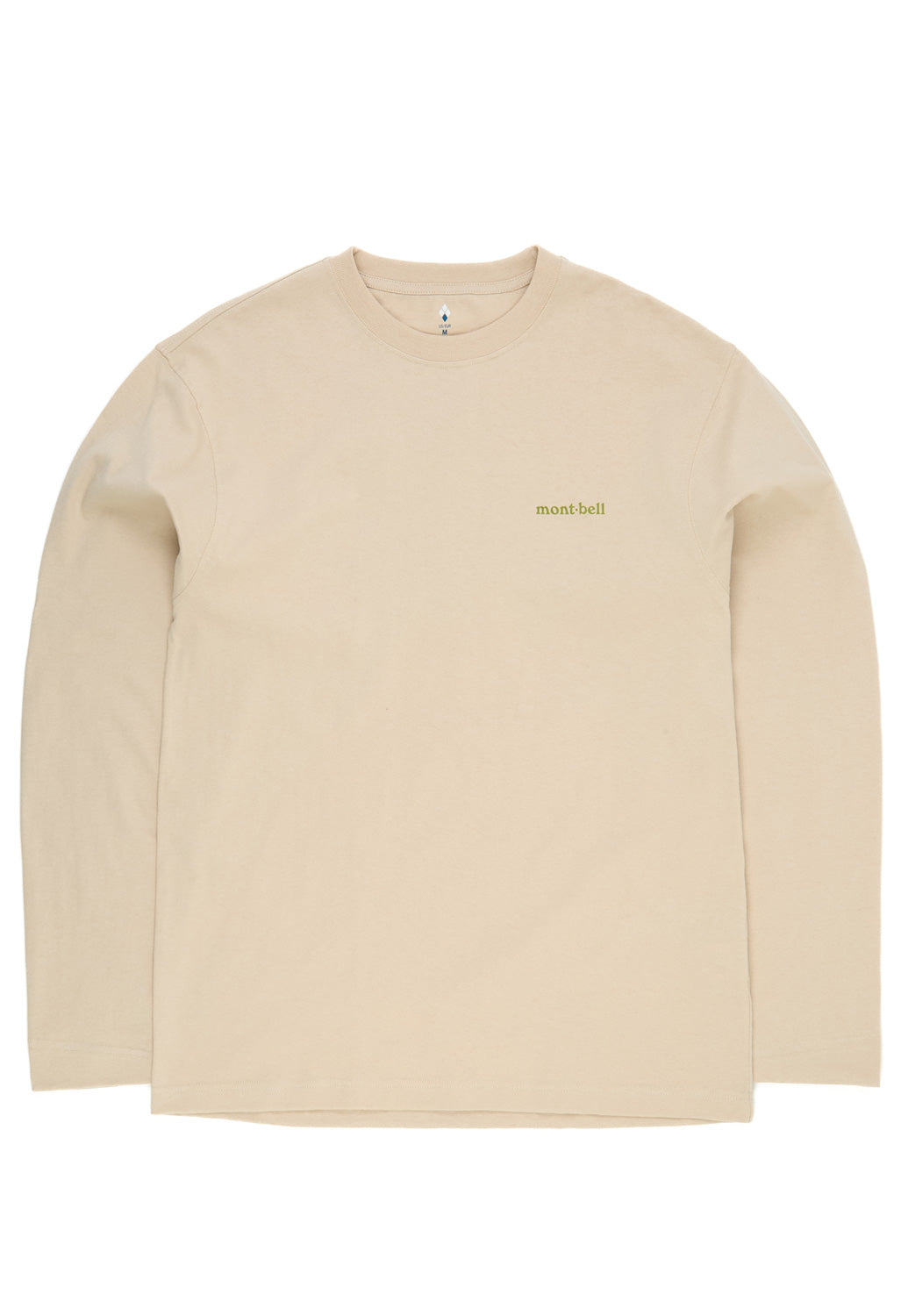 Montbell Men's Pear Skin Cotton Long Sleeve Road To The Mountains T-Shirt - Ivory