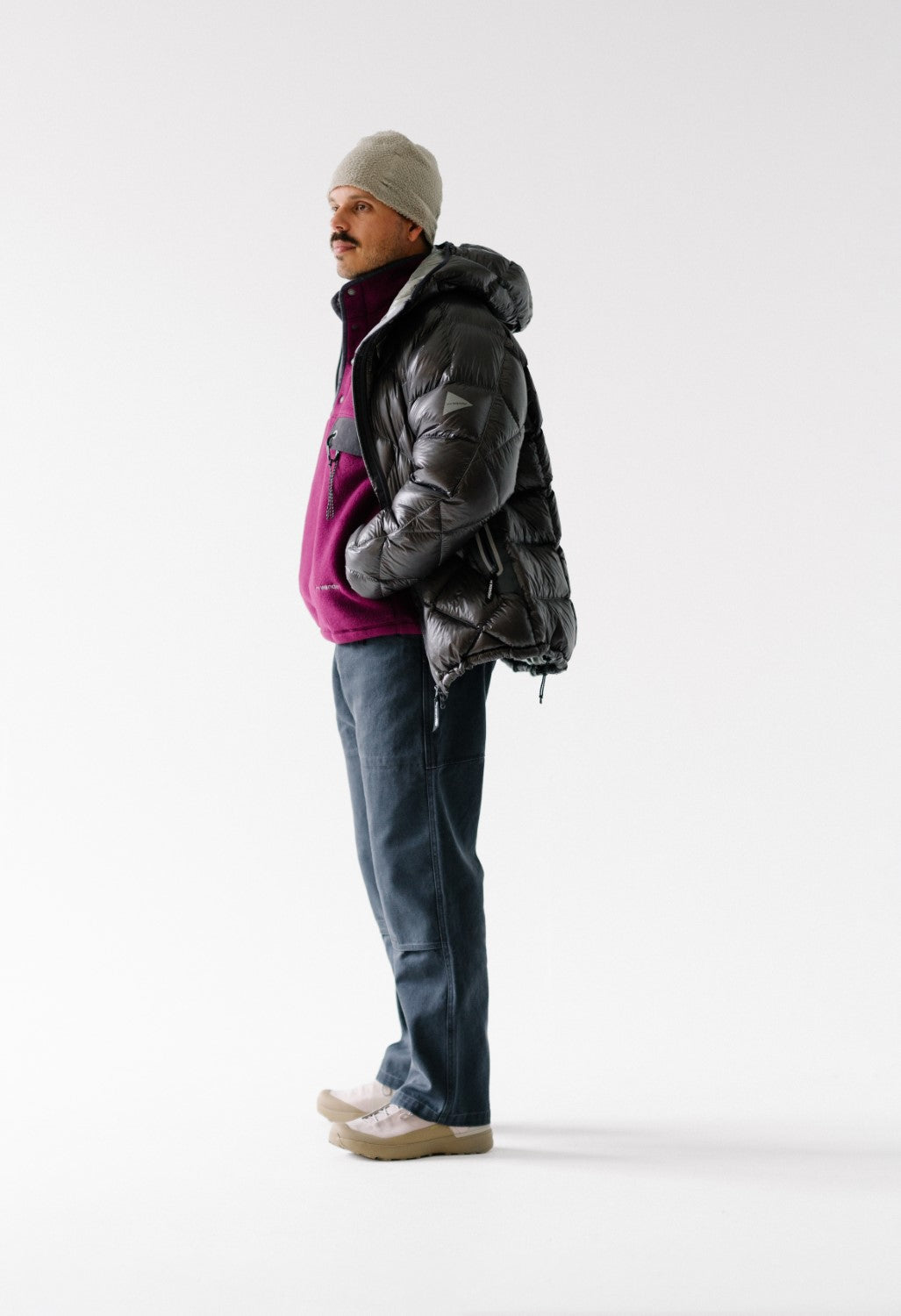 and wander Wool Fleece Pullover - Purple